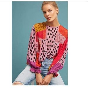 Anthropologie Bi-nk Miranda Peasant Blouse